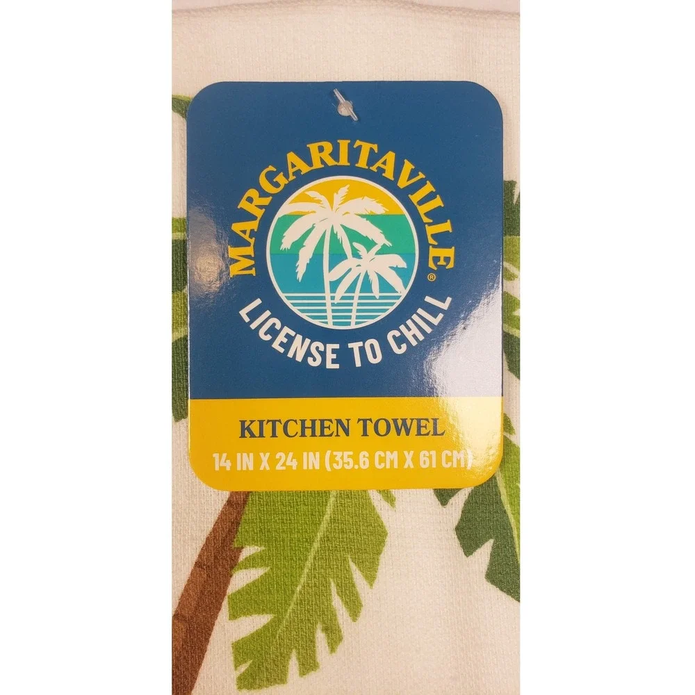 Margaritaville Cotton Kitchen Towel & Dish Mat Set Its 5'OClock Somewhere New